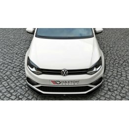 Накладка сплиттер на передний бампер Вар3 на Volkswagen Polo V GTI